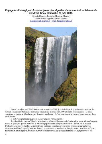 Rapport complet (PDF) du voyage ornitho en Islande - Fotooizo - Free