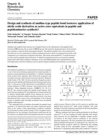 Design and synthesis of amidine-type peptide bond isosteres ...