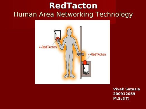 RedTacton Human Area Networking Technology - 123SeminarsOnly