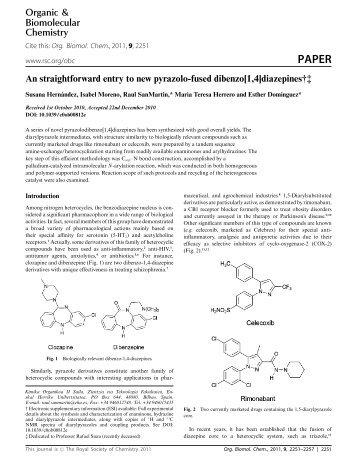 An straightforward entry to new pyrazolo-fused dibenzo[1,4]diazepines