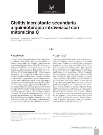Cistitis incrustante secundaria a quimioterapia ... - edigraphic.com