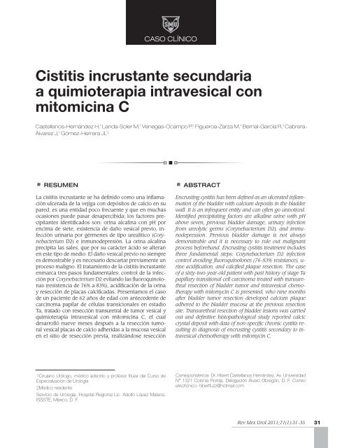 Cistitis incrustante secundaria a quimioterapia ... - edigraphic.com