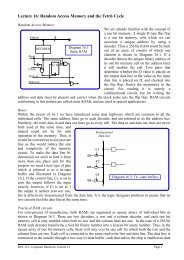 Lecture 16: Random Access Memory and the Fetch Cycle