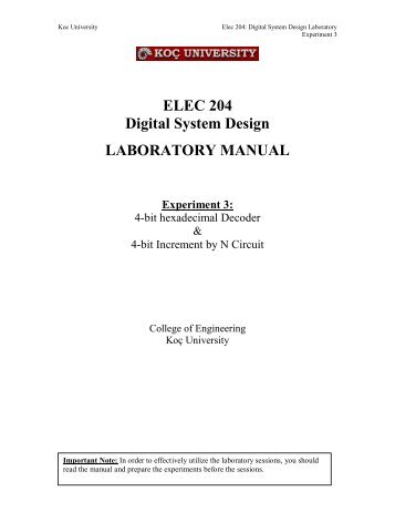 Lab 3 - ELEC 204 Digital System Design LABORATORY MANUAL