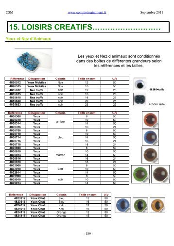 Téléchargez notre catalogue Loisirs Créatifs ! Ce catalogue ...