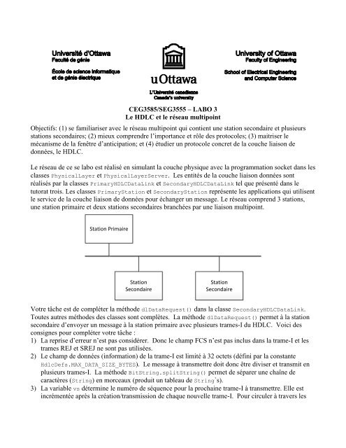 CEG3585/SEG3555 – LABO 3 Le HDLC et le réseau multipoint ...