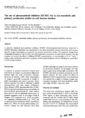 The use of photosynthesis inhibitor (DCMU) for in situ ... - IRD