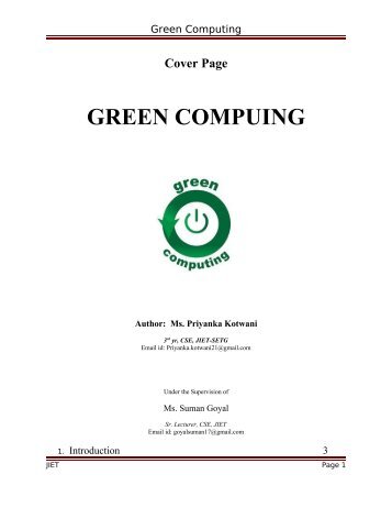 Green Computing Seminar.pdf - 123SeminarsOnly