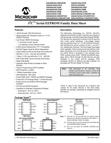 I C™ Serial EEPROM Family Data Sheet - Microchip