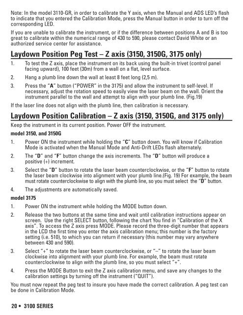 INSTRUCTION MANUAL - New England Laser & Transit Company