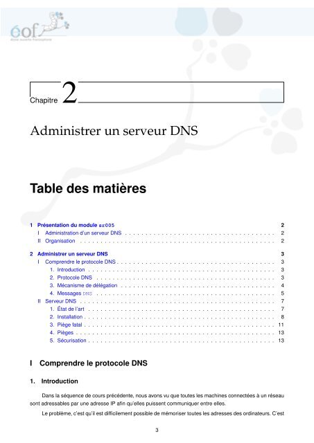 Administration d'un serveur DNS (pdf 169Ko)