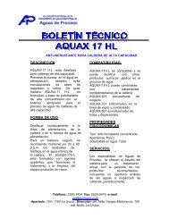 BOLETIN TECNICO AQUAX 17 HL - Quimusa SA