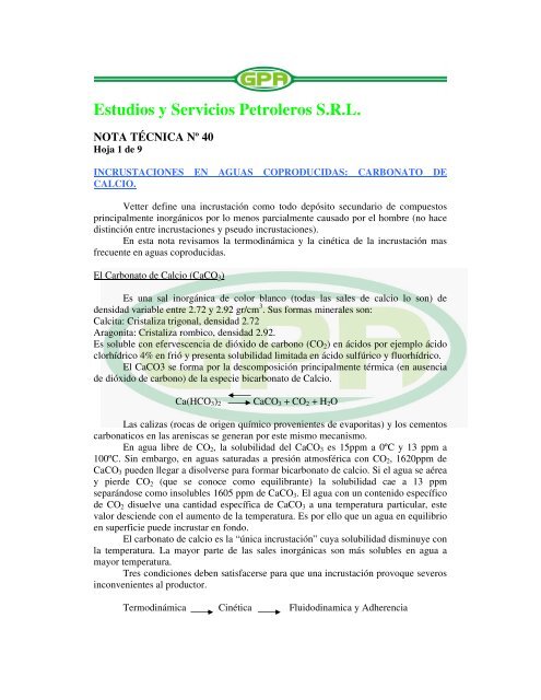 Estudios y Servicios Petroleros S.R.L. - OilProduction.net