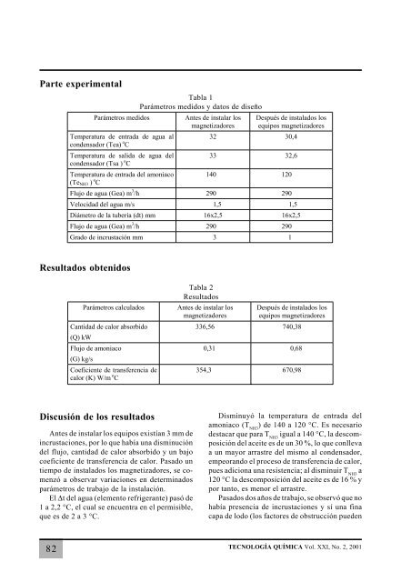 Influencia del tratamiento magnético ensistemas de enfriamiento ...