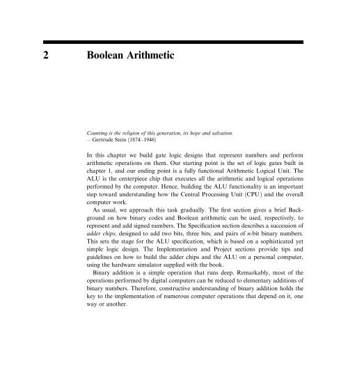 Chapter 2 the elements of computing systems nisan schocken
