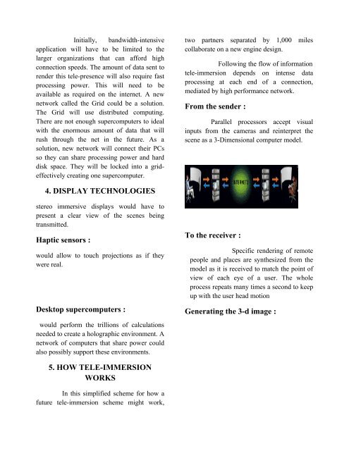 Tele Immersion Full Seminar Report.pdf - 123SeminarsOnly