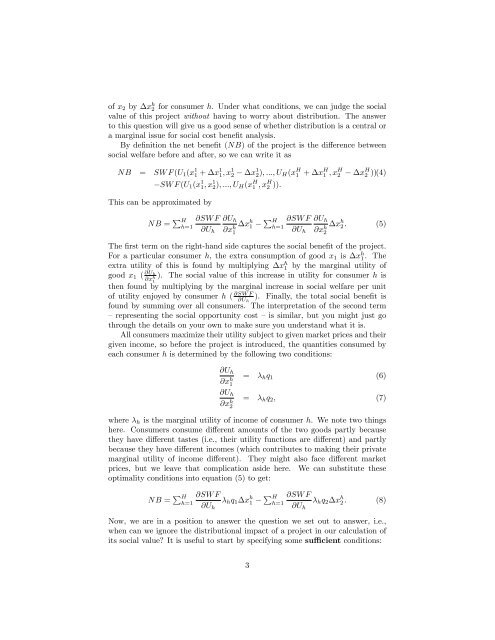 Lecture Note 15: Social Cost Benefit Analysis - University of ...