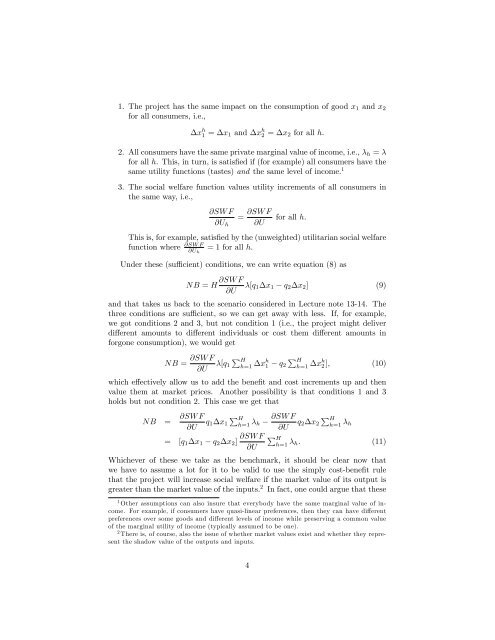 Lecture Note 15: Social Cost Benefit Analysis - University of ...