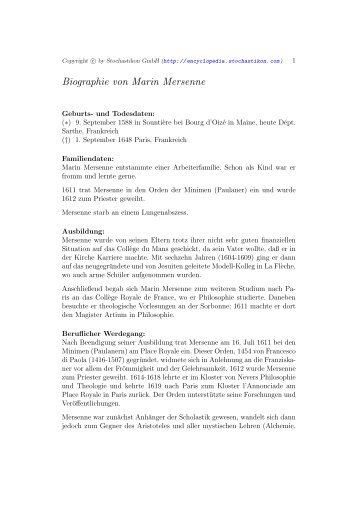 Biographie von Marin Mersenne