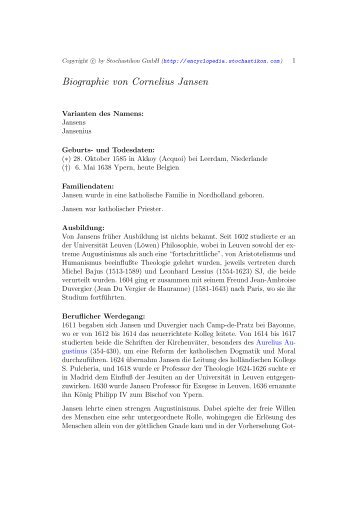 Biographie von Cornelius Jansen