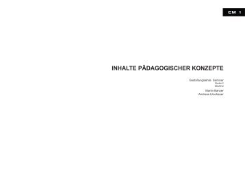 INHALTE PÄDAGOGISCHER KONZEPTE