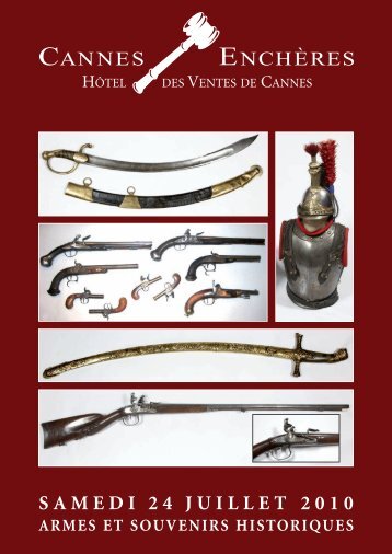 Armes et souvenirs historiques - Cannes - Enchères