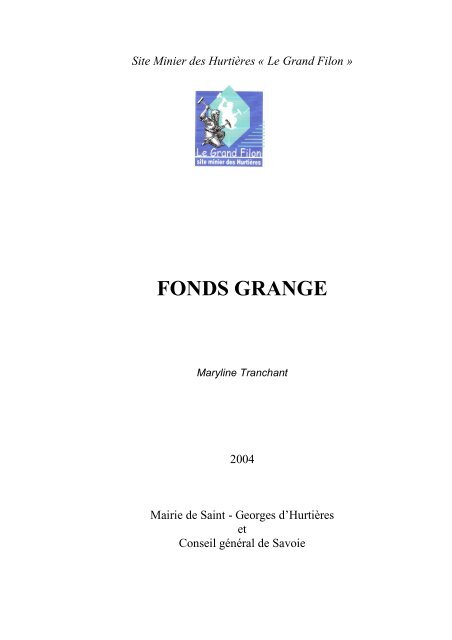 FONDS GRANGE - Guides du Patrimoine des Pays de Savoie