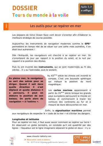 Les outils pour se repérer en mer.pdf - Cité de la voile Eric Tabarly