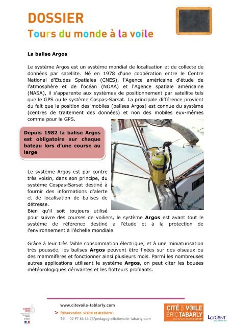 Les outils pour se repérer en mer.pdf - Cité de la voile Eric Tabarly