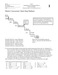 Metric Conversion Stair Step Method