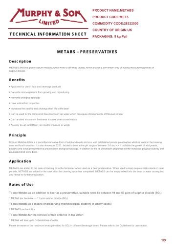 Metabs - Murphy & Son Ltd.