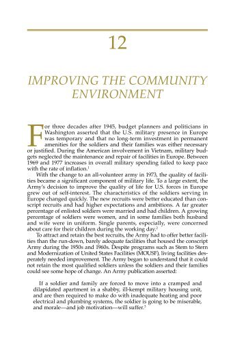 improving the community environment - Publications, US Army ...