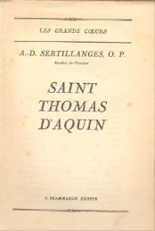 V- Saint Thomas d'Aquin, A.D. Sertillanges O.P.