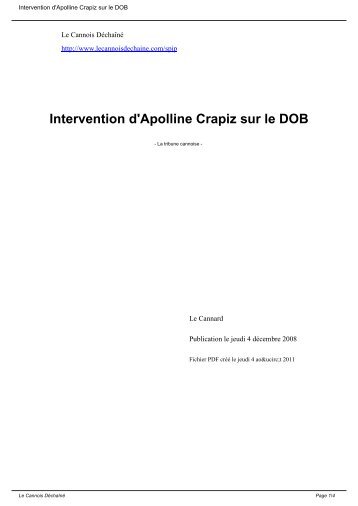 Intervention d'Apolline Crapiz sur le DOB - Le Cannois Déchaîné