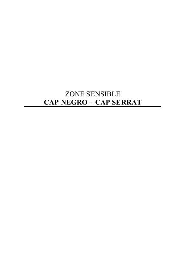 ZONE SENSIBLE CAP NEGRO – CAP SERRAT - APAL