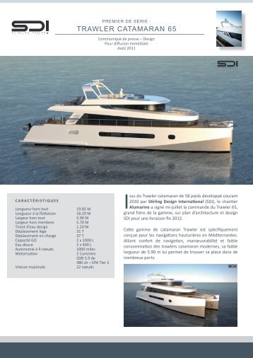 TRAWLER CATAMARAN 65 - Stirling Design International