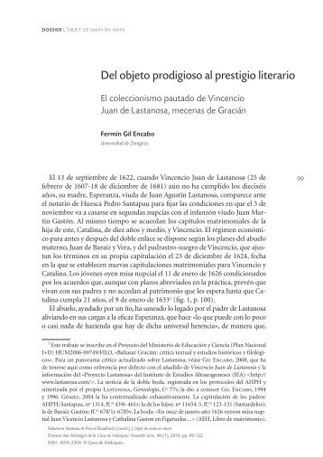 Del objeto prodigioso al prestigio literario - Universidad de Zaragoza
