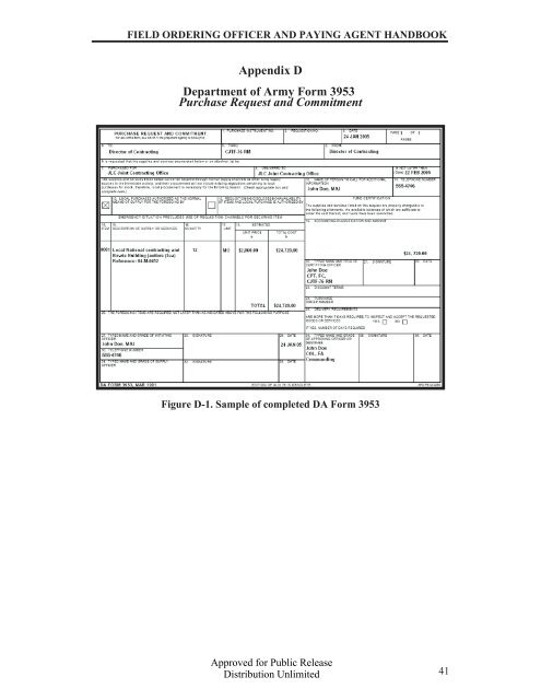 Field Ordering Officer and Paying Agent Handbook - US Army ...