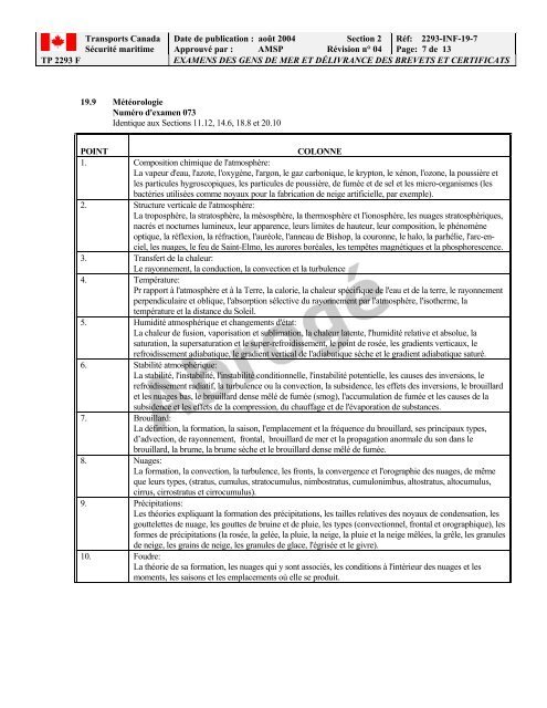 TP 2293F EXAMENS DES GENS DE MER ET ... - Transport Canada