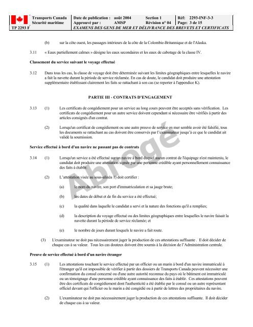 TP 2293F EXAMENS DES GENS DE MER ET ... - Transport Canada