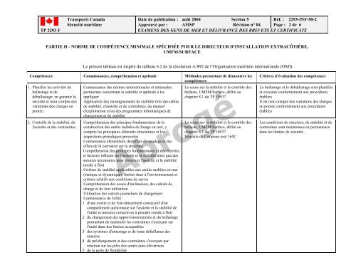 TP 2293F EXAMENS DES GENS DE MER ET ... - Transport Canada