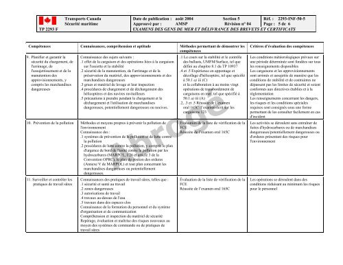 TP 2293F EXAMENS DES GENS DE MER ET ... - Transport Canada