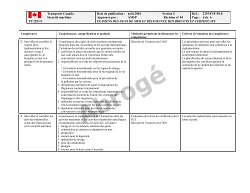 TP 2293F EXAMENS DES GENS DE MER ET ... - Transport Canada