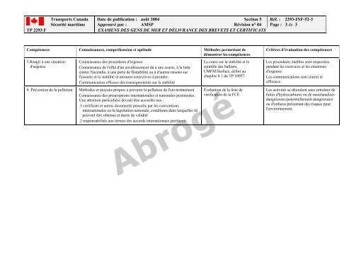 TP 2293F EXAMENS DES GENS DE MER ET ... - Transport Canada