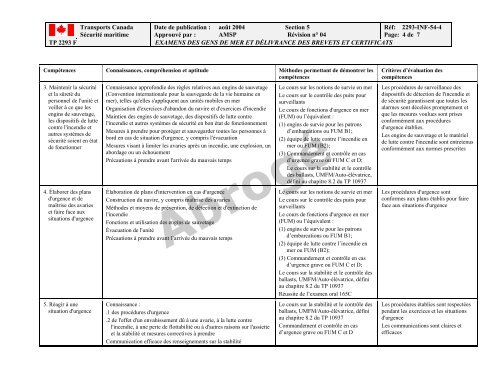 TP 2293F EXAMENS DES GENS DE MER ET ... - Transport Canada