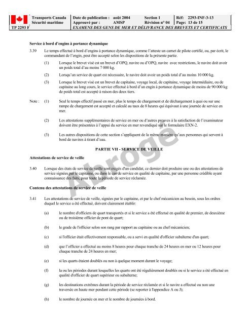 TP 2293F EXAMENS DES GENS DE MER ET ... - Transport Canada