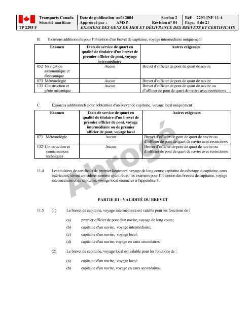 TP 2293F EXAMENS DES GENS DE MER ET ... - Transport Canada