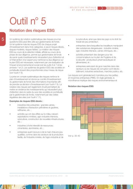 Outils ESG à l'intention des gestionnaires de fonds - CDC