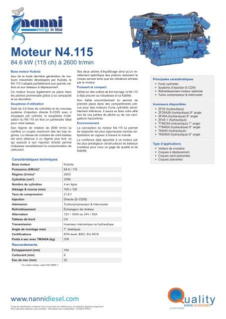 Moteur N4.115 - Nanni Industries