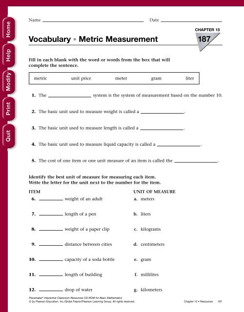 Chapter 15 Metric Measurement - MathnMind